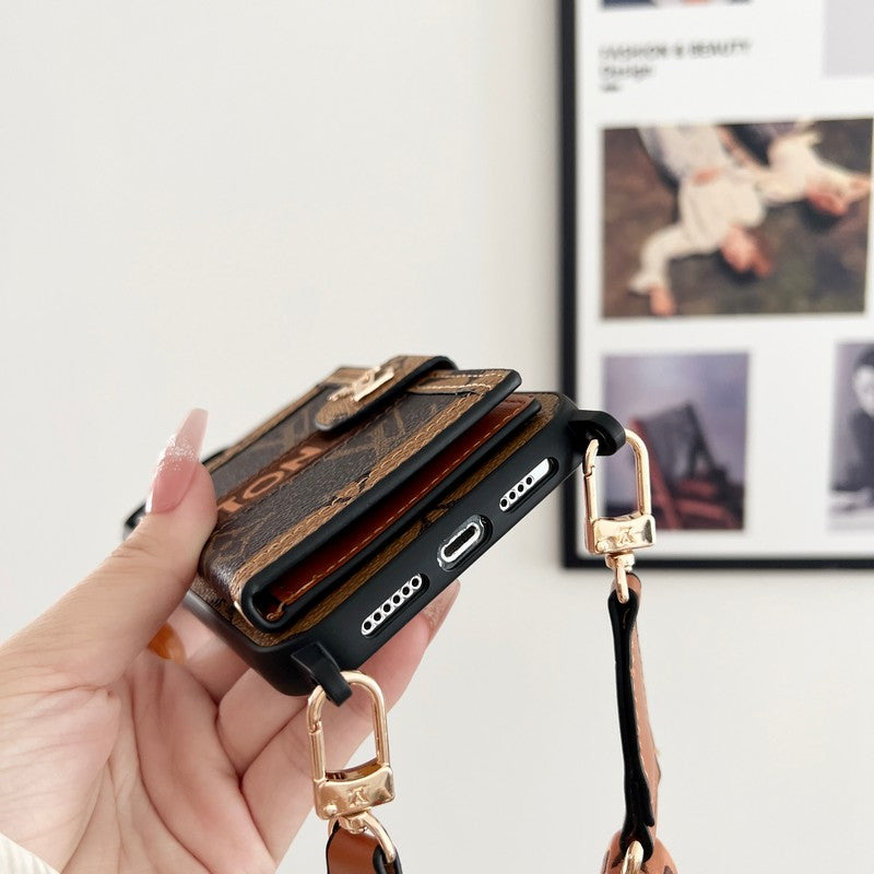 Lou Card Bag Chain Classic Brown iPhone Case - Iphonecasehouse