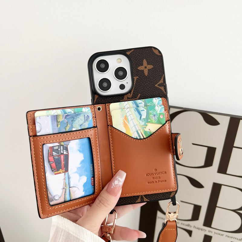 Lou Card Bag Chain Classic Brown iPhone Case - Iphonecasehouse