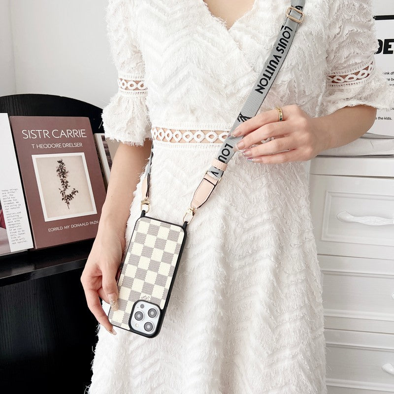 Lou Black & White Crossbody iPhone Case - Iphonecasehouse