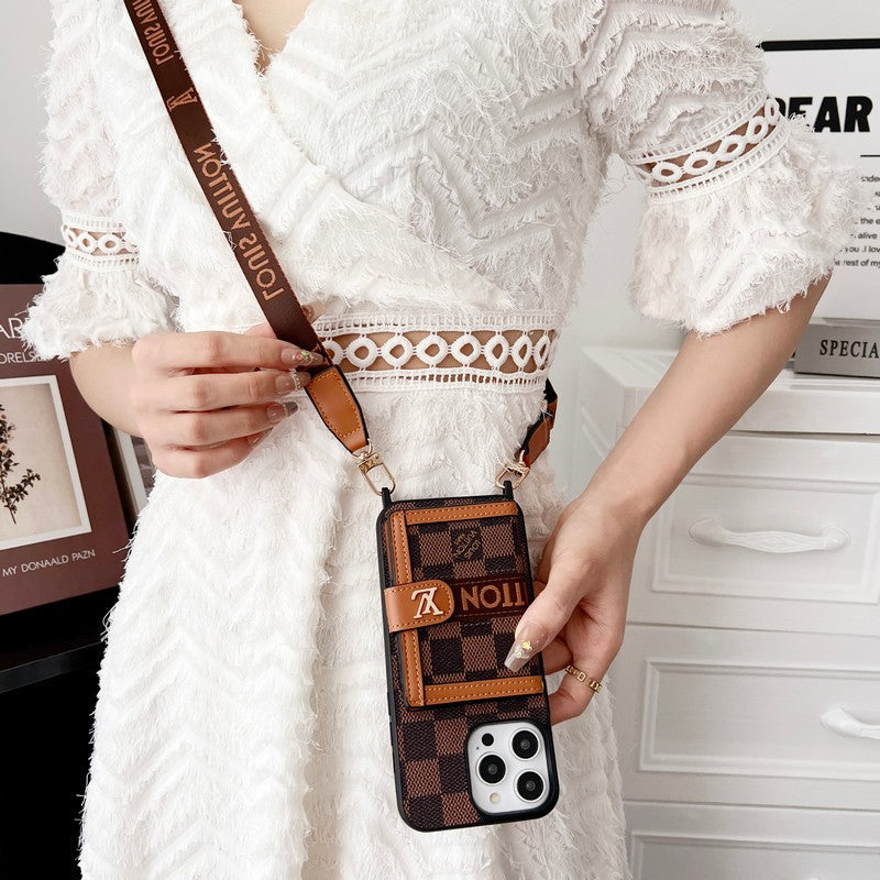 Lou Card Bag Chain Classic Brown iPhone Case - Iphonecasehouse