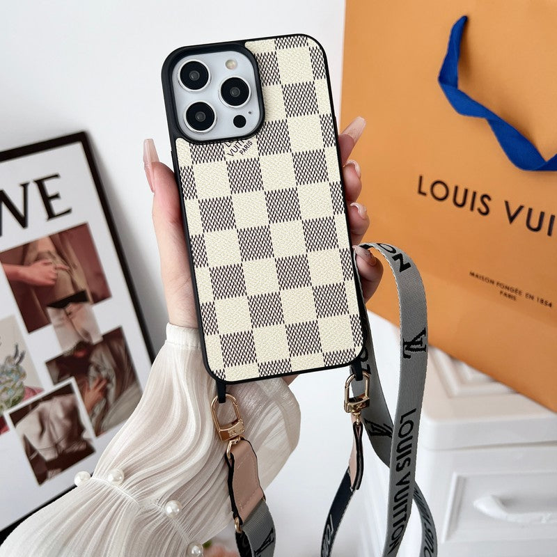 Lou Black & White Crossbody iPhone Case - Iphonecasehouse