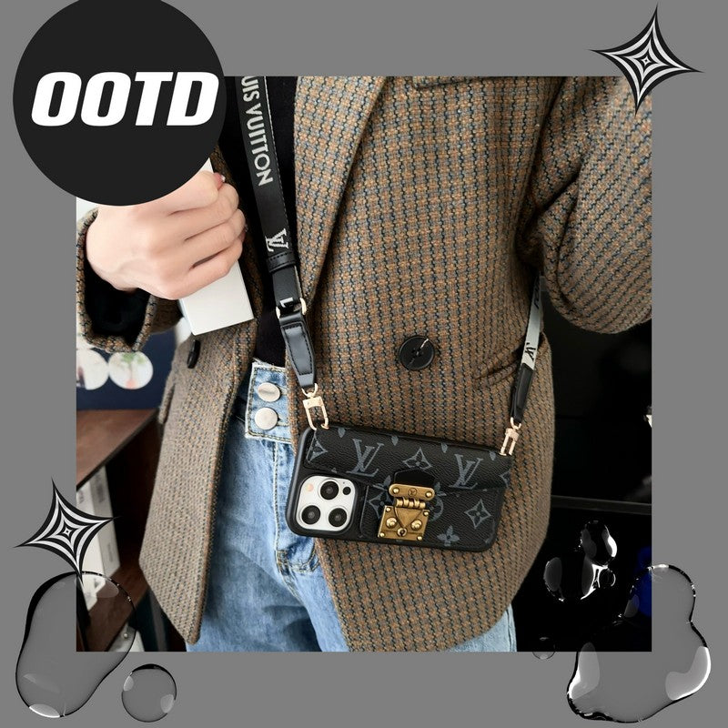 Lou Lock Card Bag Crossbody Chain iPhone Case - Iphonecasehouse