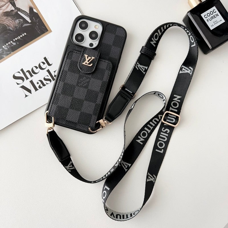 Lou Black & White Crossbody Card Bag iPhone Case - Iphonecasehouse