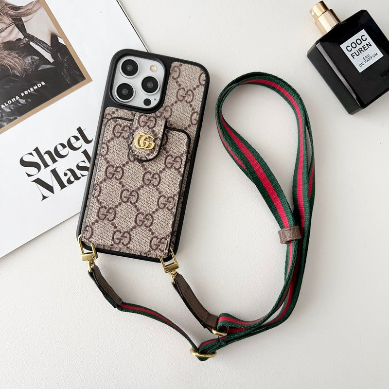 GG Card Bag Crossbody Chain iPhone Case - Iphonecasehouse