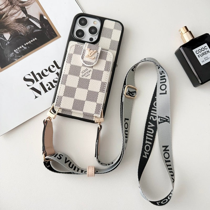 Lou Black & White Crossbody Card Bag iPhone Case - Iphonecasehouse