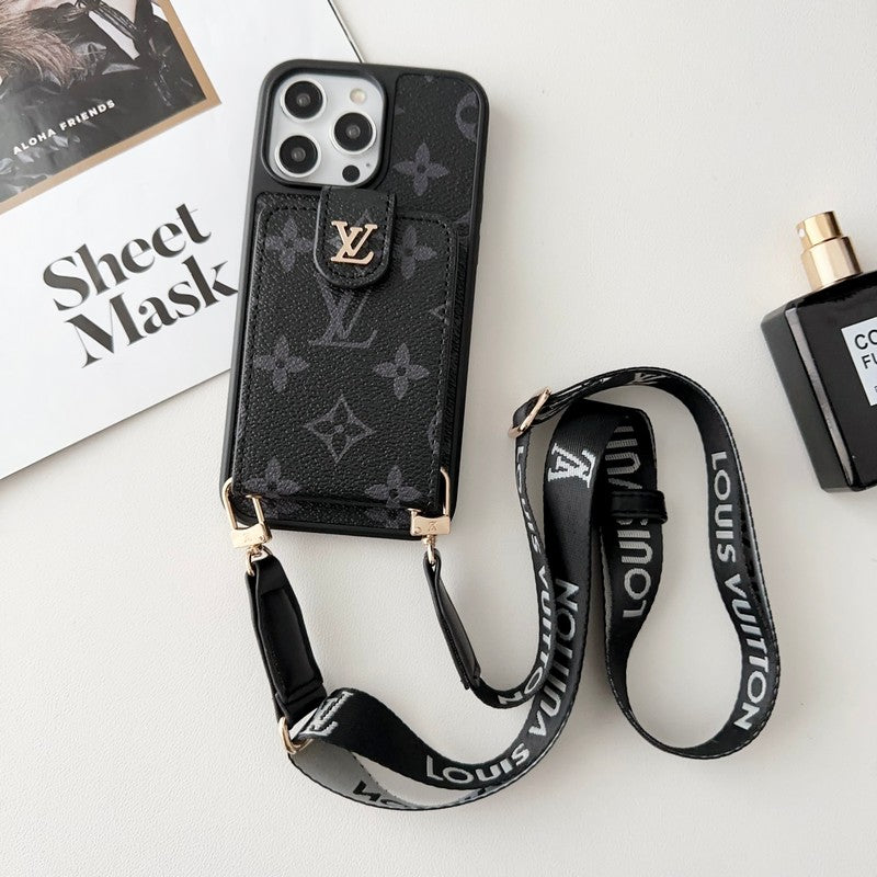 Lou Black & White Crossbody Card Bag iPhone Case - Iphonecasehouse