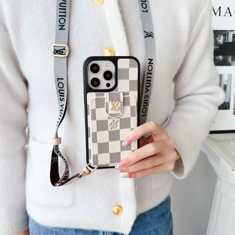 Lou Black & White Crossbody Card Bag iPhone Case - Iphonecasehouse