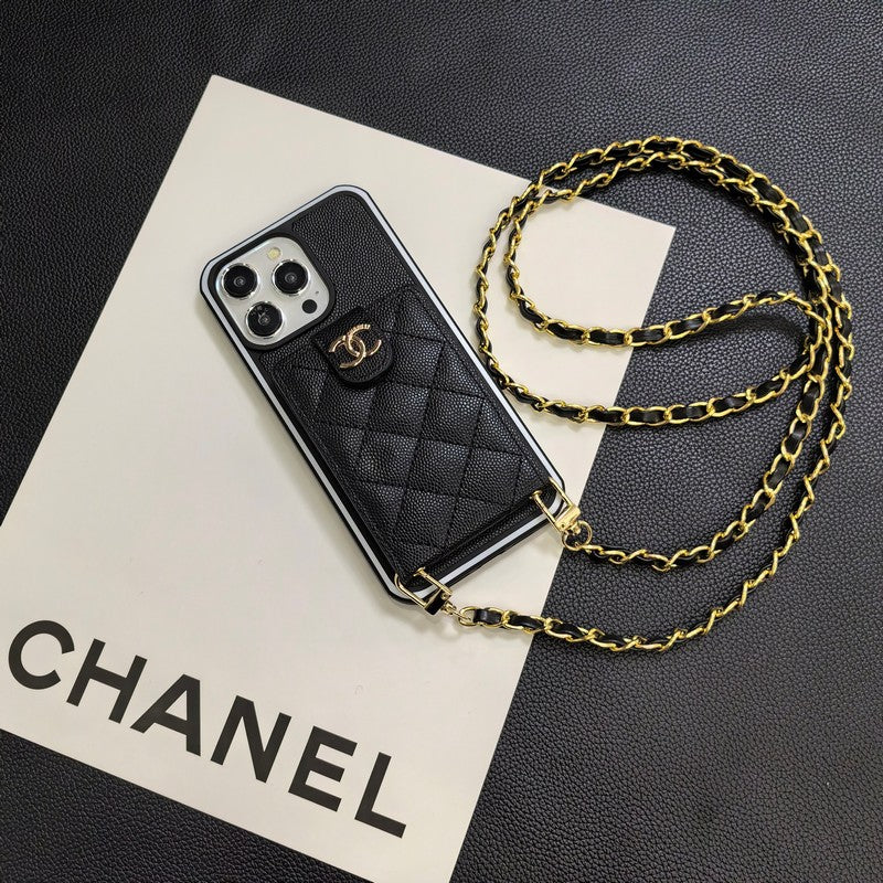C.C Crossbody Leather iPhone Case - Iphonecasehouse