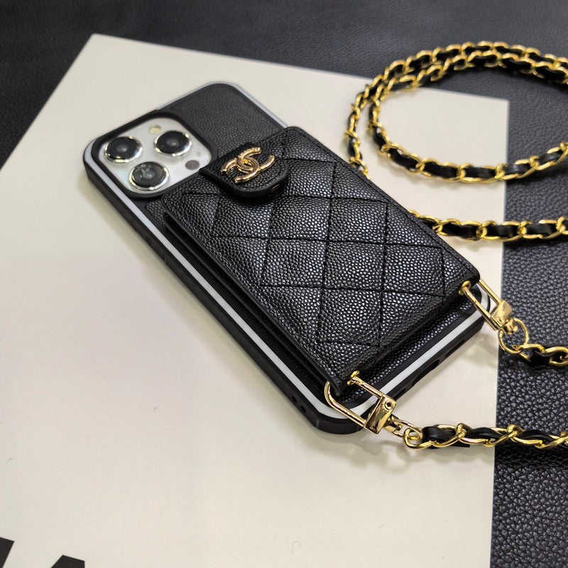 C.C Crossbody Leather iPhone Case - Iphonecasehouse