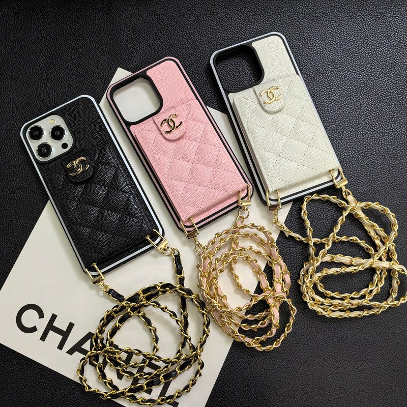 C.C Crossbody Leather iPhone Case - Iphonecasehouse