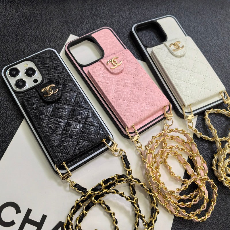 C.C Crossbody Leather iPhone Case - Iphonecasehouse