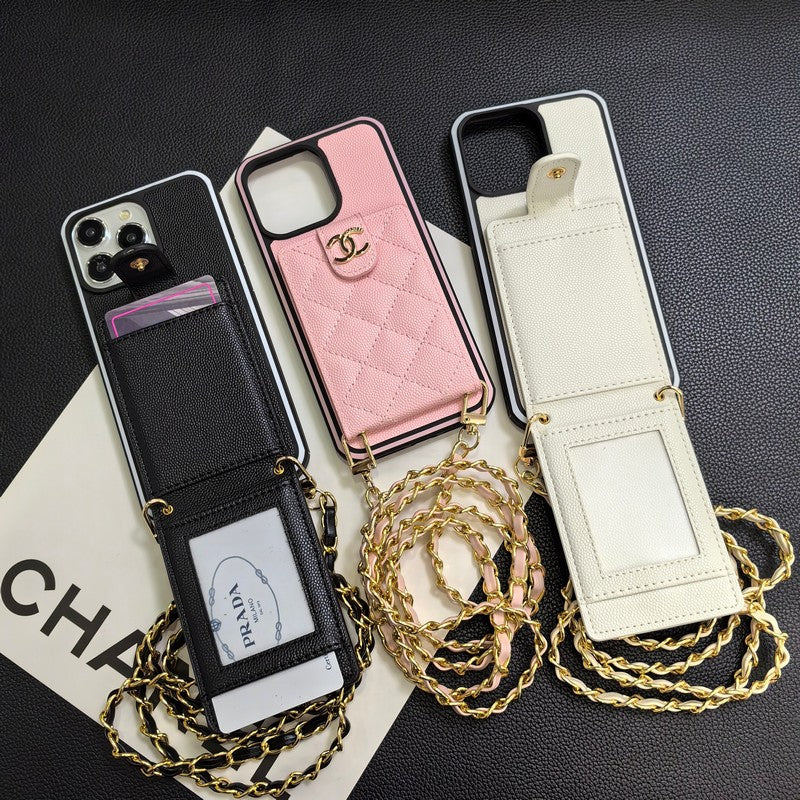 C.C Crossbody Leather iPhone Case - Iphonecasehouse