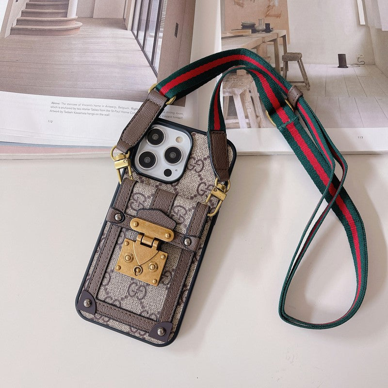 Lou GG Card Holder Chain iPhone Case - Iphonecasehouse