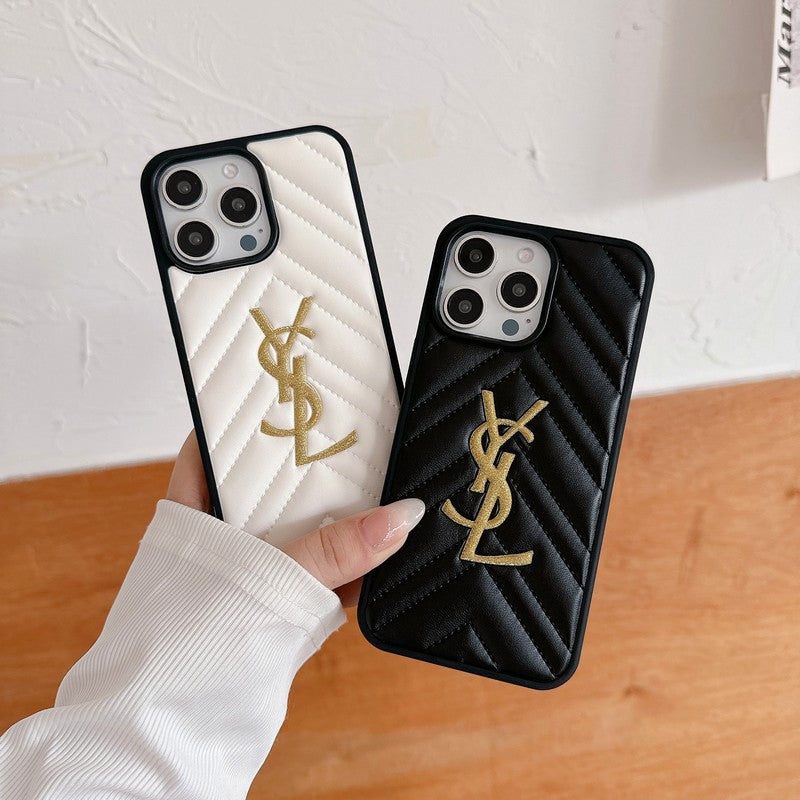 Saint Black & White Leather iPhone Case - Iphonecasehouse