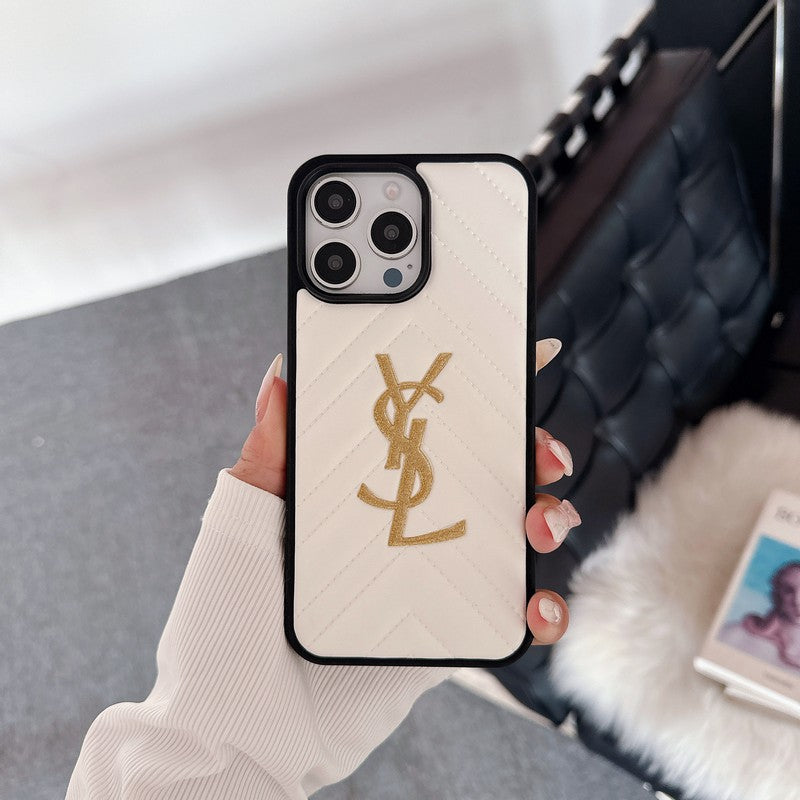 Saint Black & White Leather iPhone Case - Iphonecasehouse