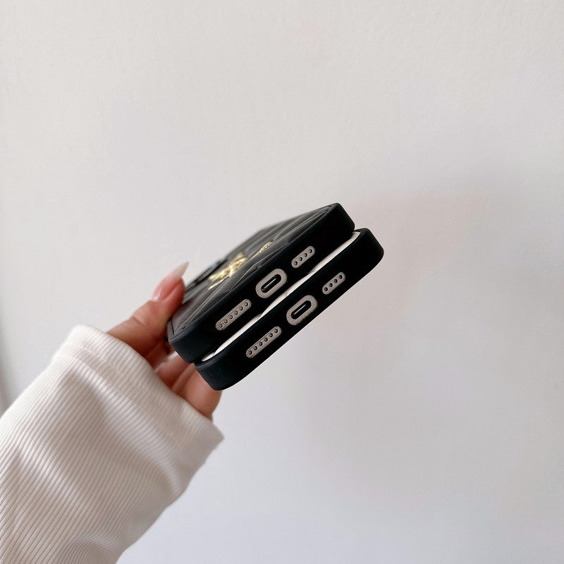 Saint Black & White Leather iPhone Case - Iphonecasehouse