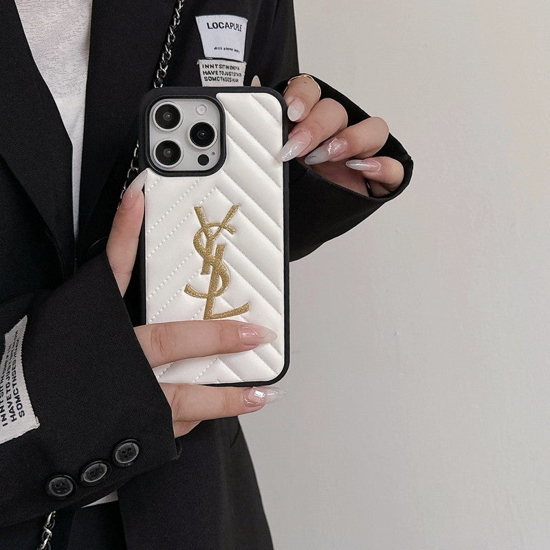 Saint Black & White Leather iPhone Case - Iphonecasehouse