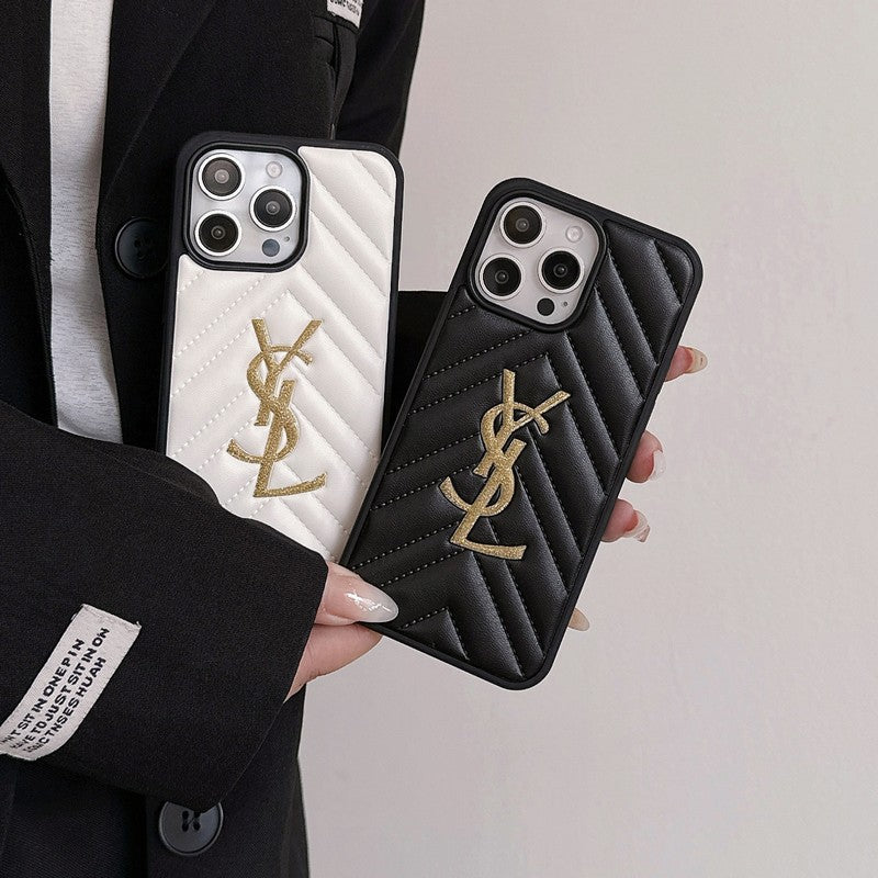 Saint Black & White Leather iPhone Case - Iphonecasehouse