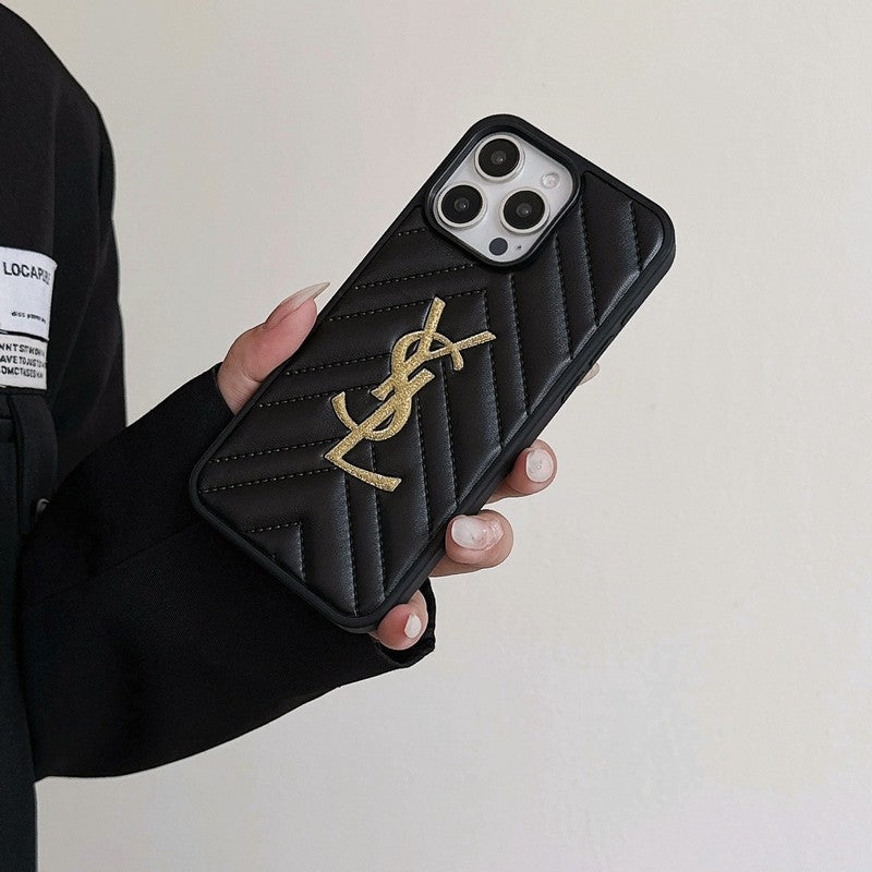 Saint Black & White Leather iPhone Case - Iphonecasehouse