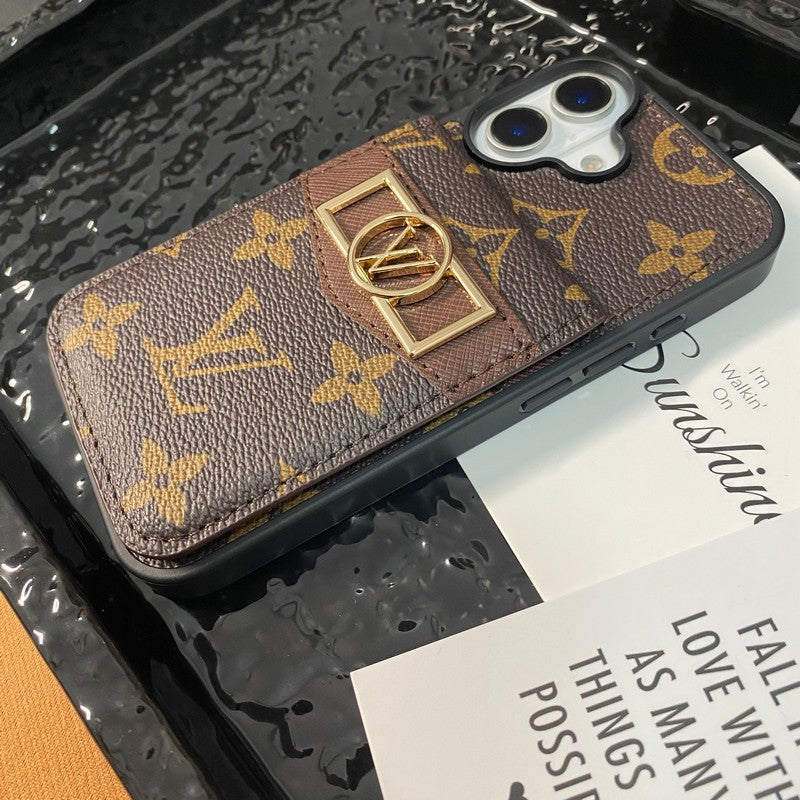 Lou Card Bag Gold Logo iPhone Case - Iphonecasehouse