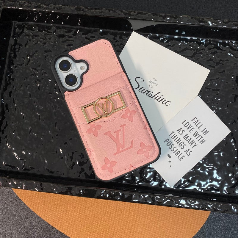 Lou Card Bag Gold Logo iPhone Case - Iphonecasehouse
