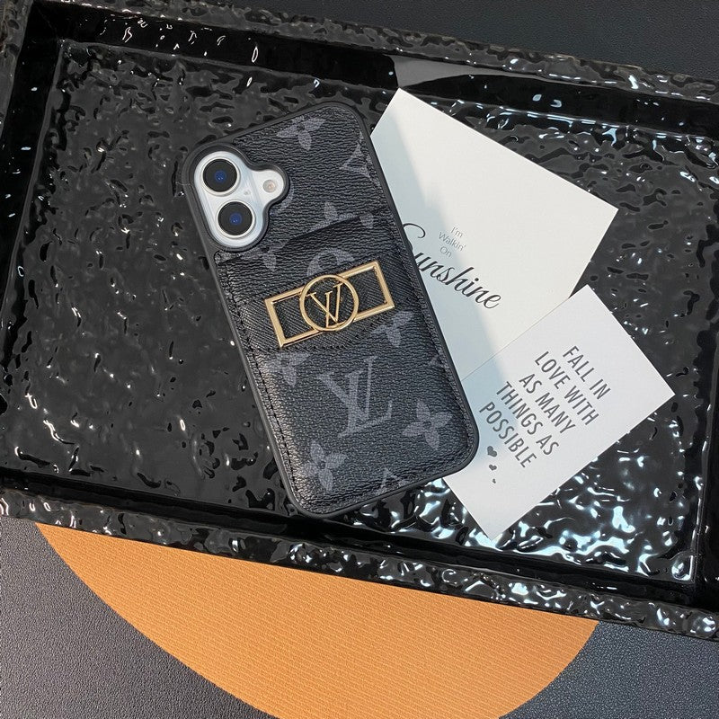 Lou Card Bag Gold Logo iPhone Case - Iphonecasehouse
