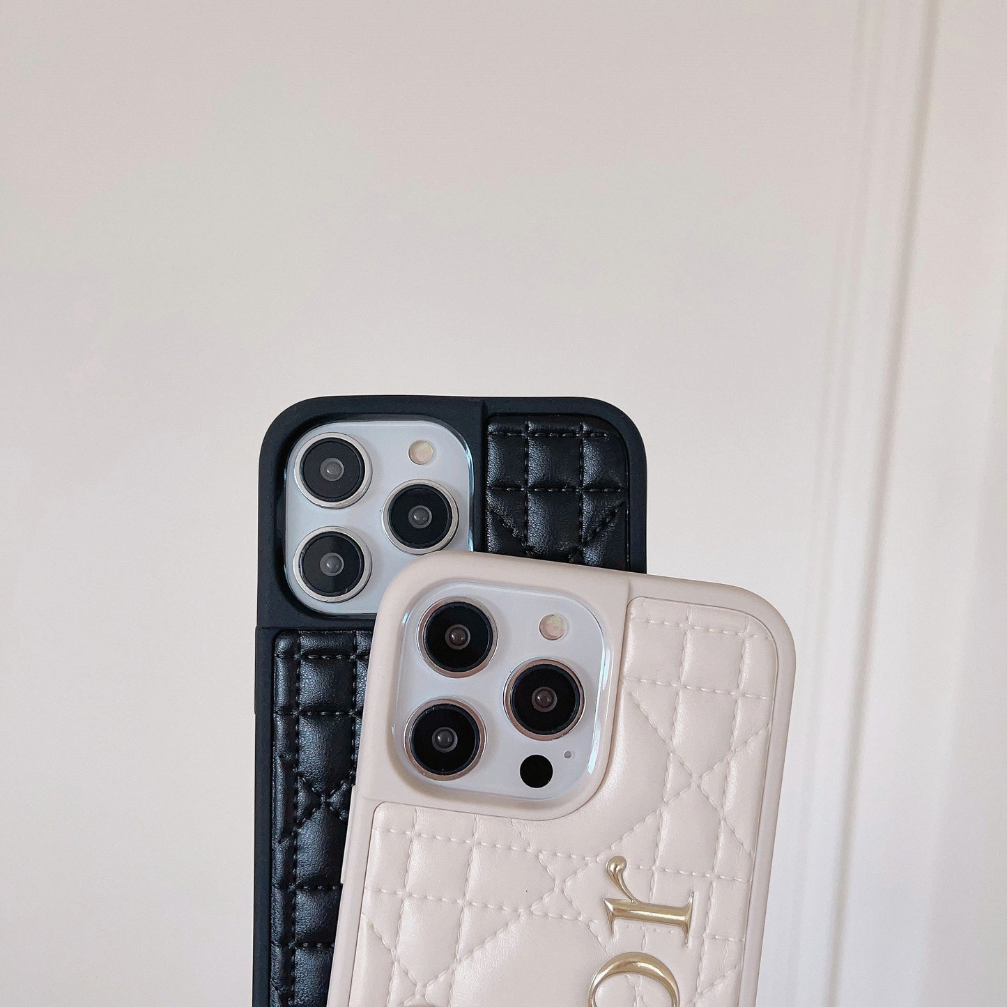 CD Gold Logo Leather iPhone Case - Iphonecasehouse