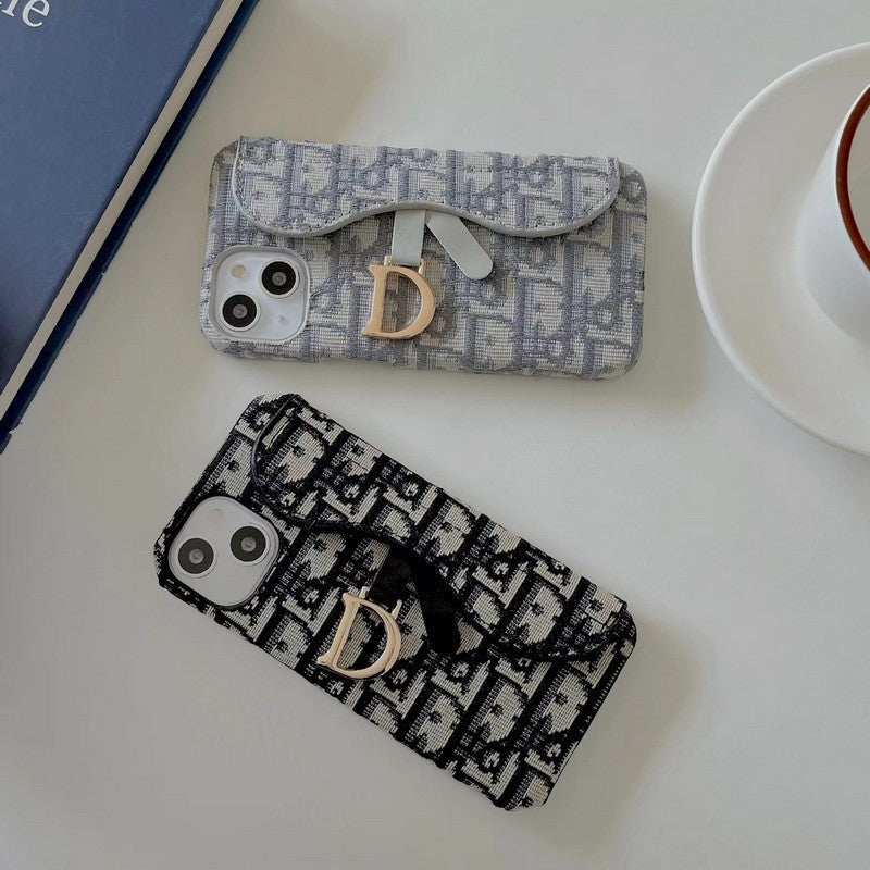 CD Black & Grey Fabric iPhone Case - Iphonecasehouse