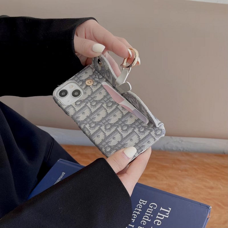 CD Black & Grey Fabric iPhone Case - Iphonecasehouse