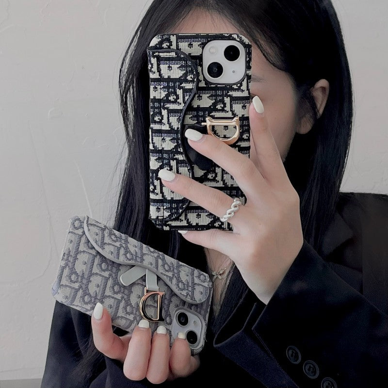 CD Black & Grey Fabric iPhone Case - Iphonecasehouse