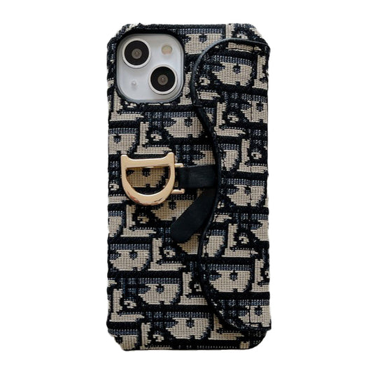 CD Black & Grey Fabric iPhone Case - Iphonecasehouse