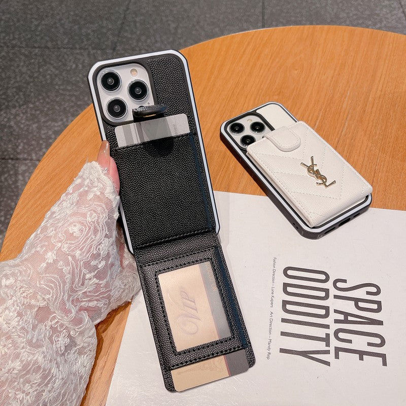 Saint Card Bag Color Leather iPhone Case - Iphonecasehouse