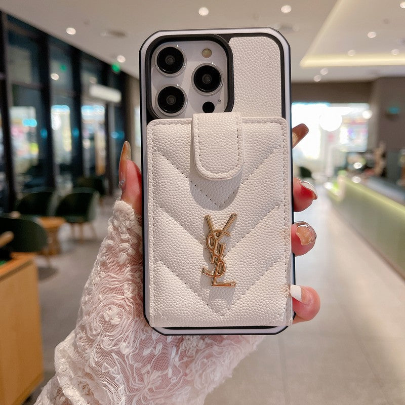 Saint Card Bag Color Leather iPhone Case - Iphonecasehouse