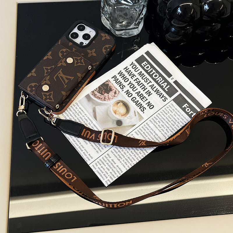 Lou Card Bag Chain Brown iPhone Case - Iphonecasehouse
