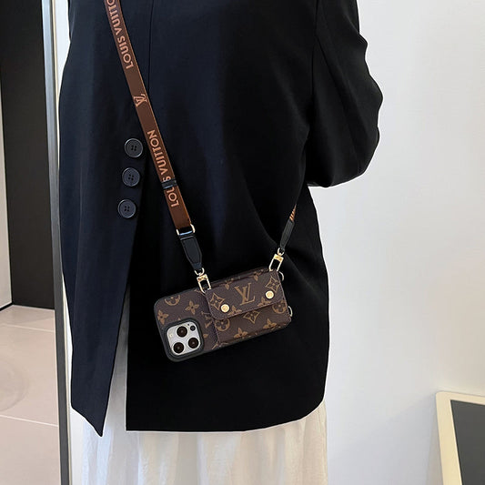 Lou Card Bag Chain Brown iPhone Case - Iphonecasehouse