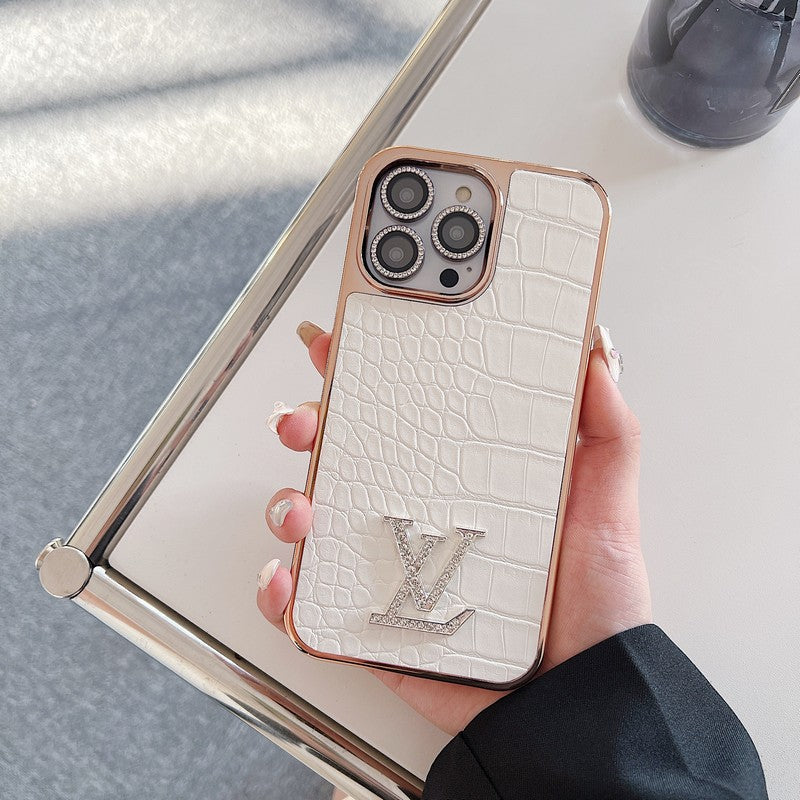 Lou Diamond Logo Rose Gold iPhone Case - Iphonecasehouse