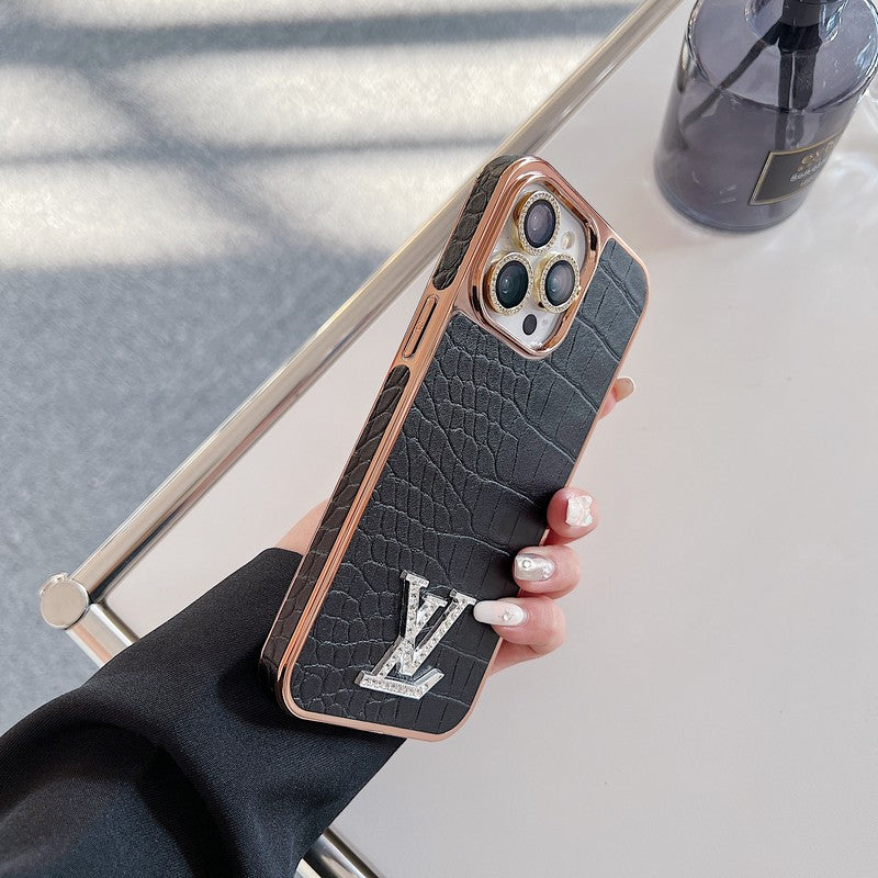 Lou Diamond Logo Rose Gold iPhone Case - Iphonecasehouse