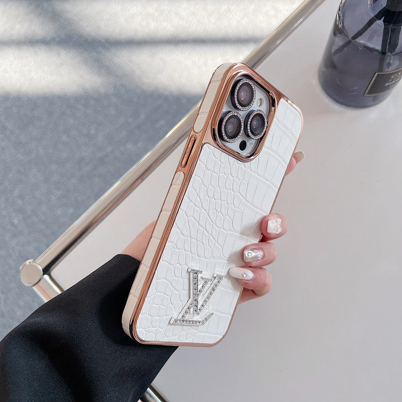 Lou Diamond Logo Rose Gold iPhone Case - Iphonecasehouse