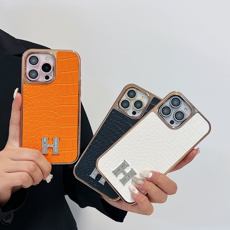 Herm Diamond Logo Rose Gold iPhone Case - Iphonecasehouse