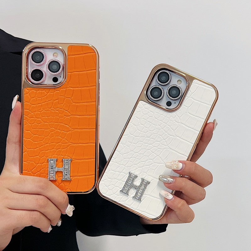 Herm Diamond Logo Rose Gold iPhone Case - Iphonecasehouse