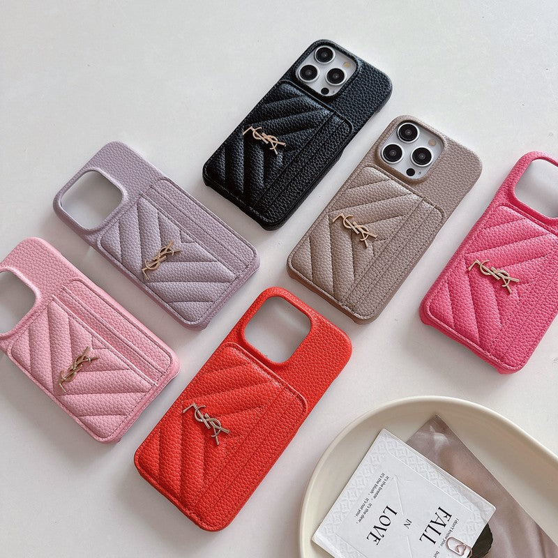 Saint Card Bag Color Leather iPhone Case - Iphonecasehouse
