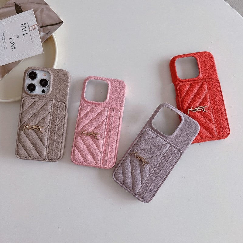 Saint Card Bag Color Leather iPhone Case - Iphonecasehouse