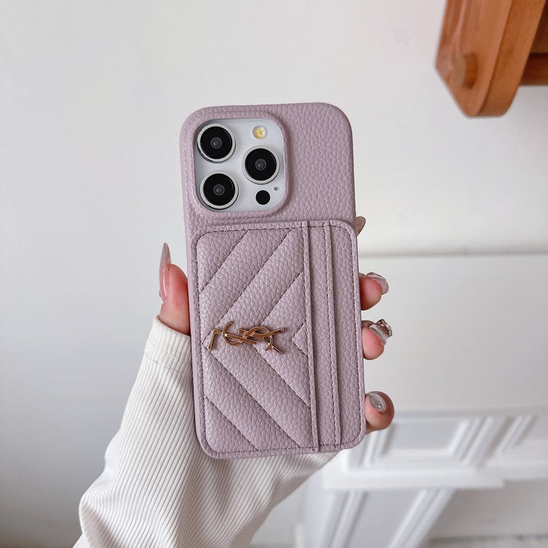 Saint Card Bag Color Leather iPhone Case - Iphonecasehouse