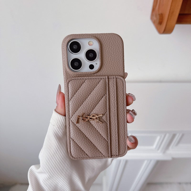 Saint Card Bag Color Leather iPhone Case - Iphonecasehouse