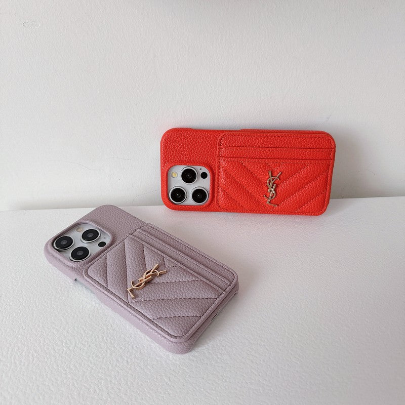 Saint Card Bag Color Leather iPhone Case - Iphonecasehouse