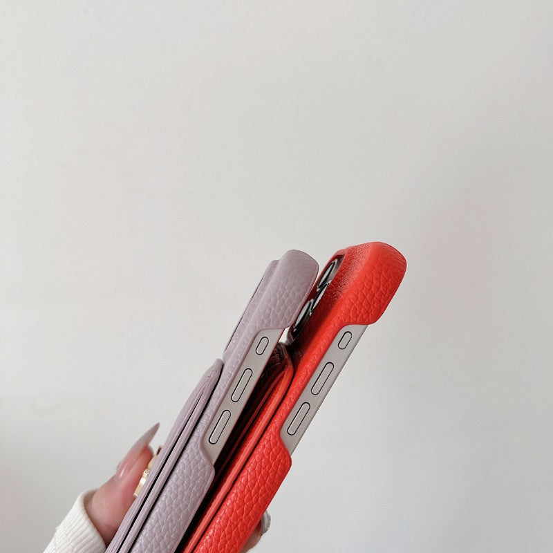 Saint Card Bag Color Leather iPhone Case - Iphonecasehouse