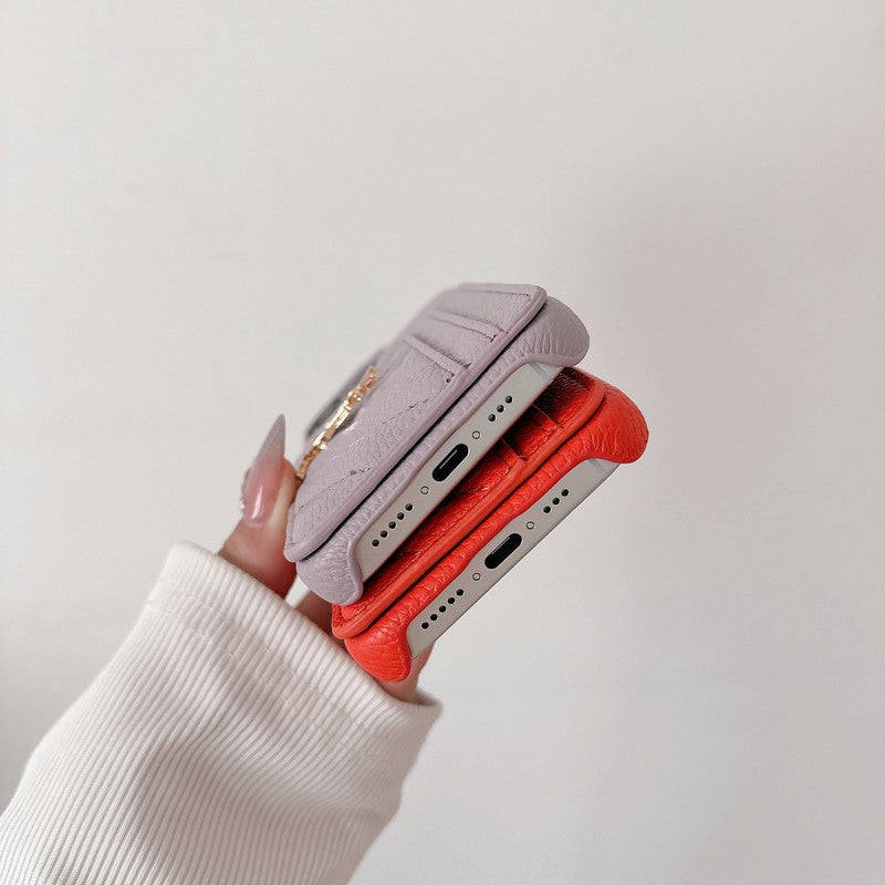 Saint Card Bag Color Leather iPhone Case - Iphonecasehouse