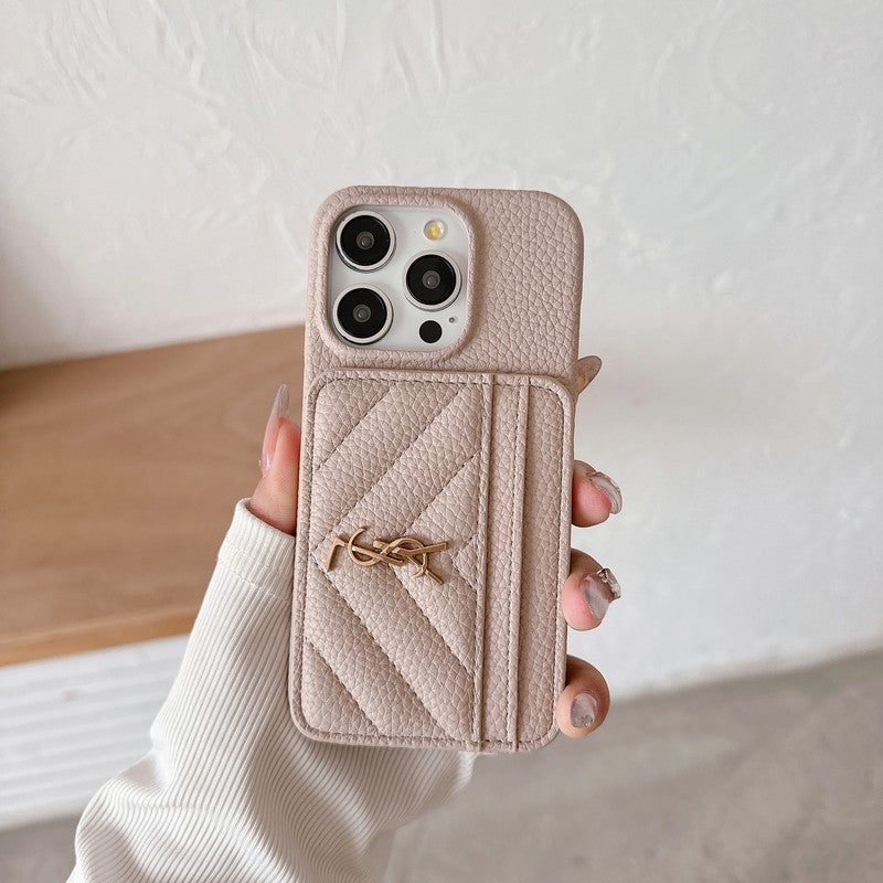 Saint Card Bag Color Leather iPhone Case - Iphonecasehouse