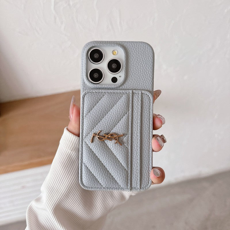 Saint Card Bag Color Leather iPhone Case - Iphonecasehouse