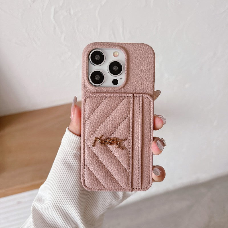 Saint Card Bag Color Leather iPhone Case - Iphonecasehouse